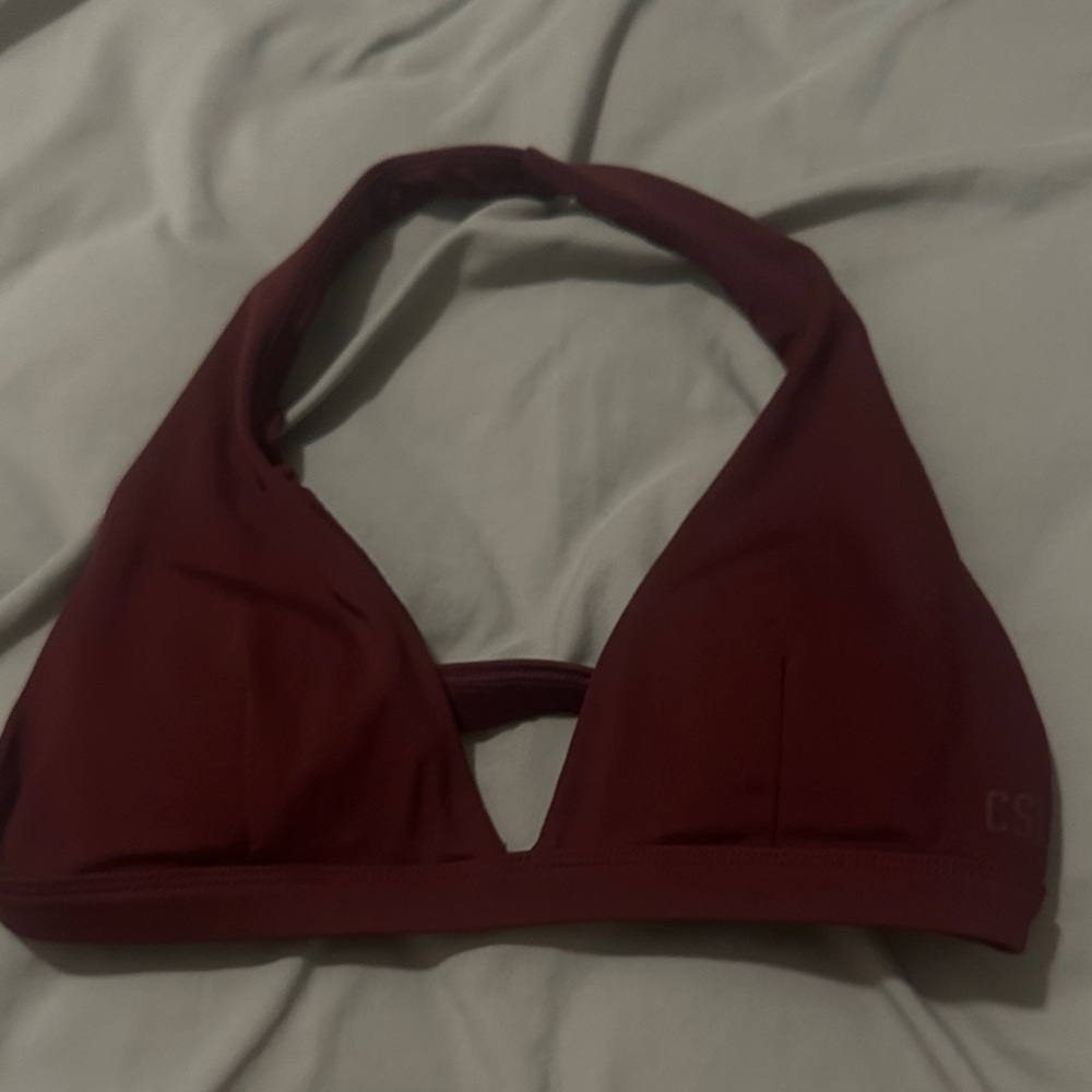 Elegant Maroon Halter Sports Bra
